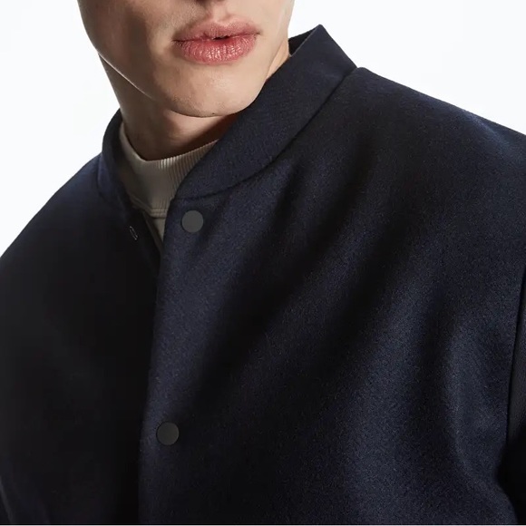 COS Leather Sleeve Wool Bomber Jacket - Picture 6 of 7